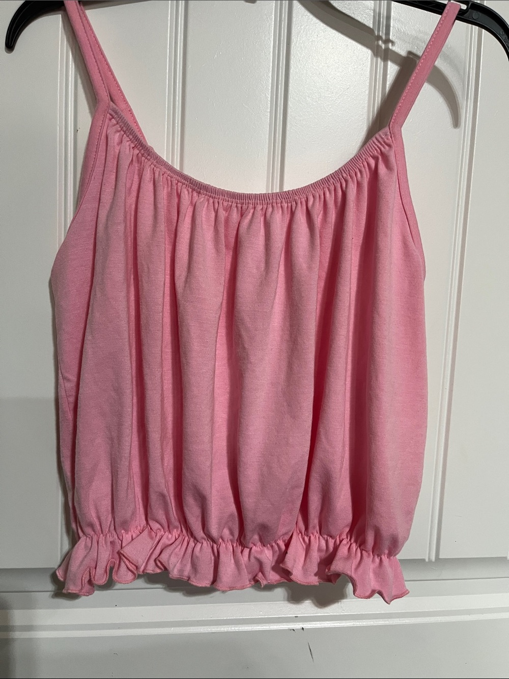 Pink Drawstring Ruffle Hem Cami Top - Picture 7 of 7